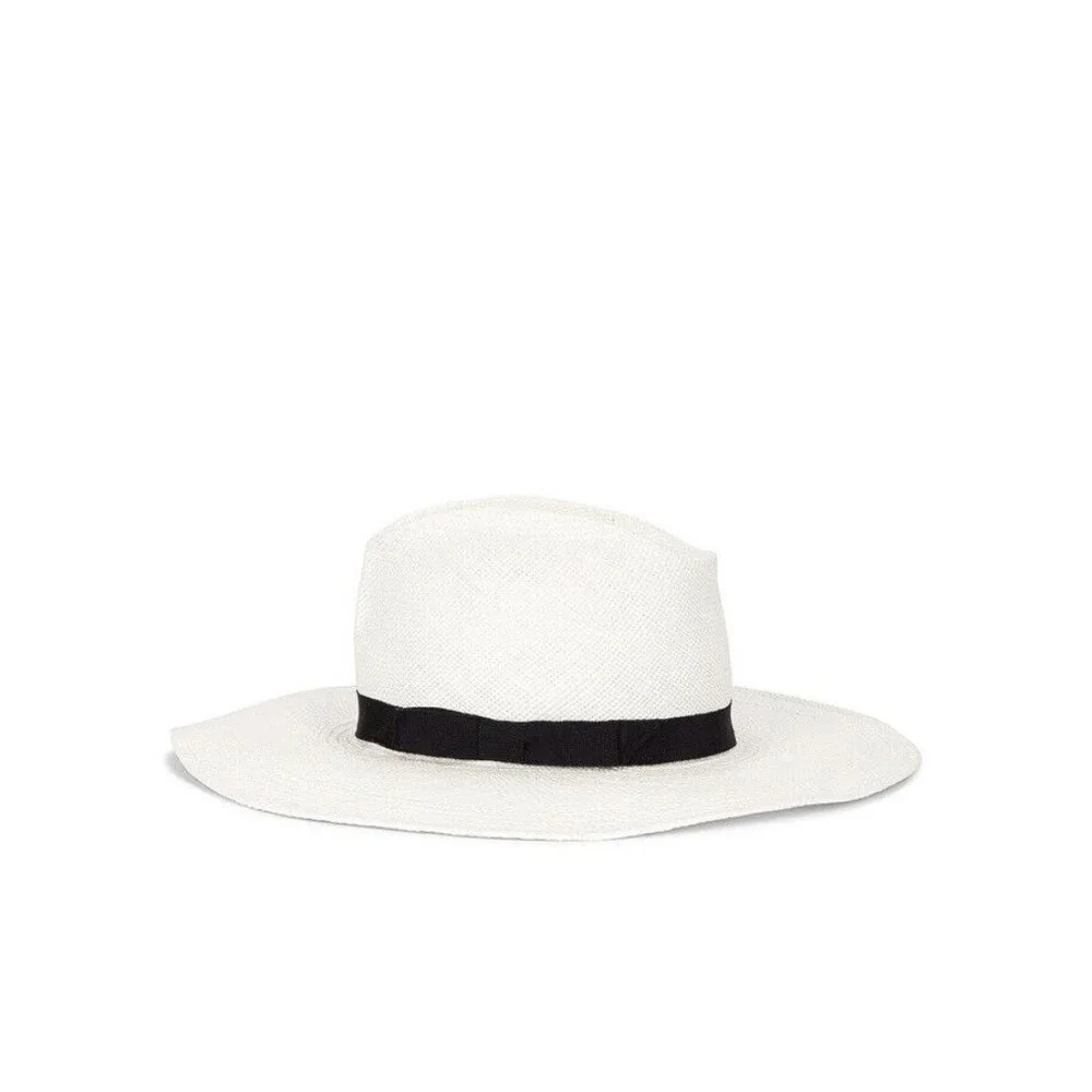 Gladys Tamez Millinery Jackie O Hat White Straw - Picture 3 of 5